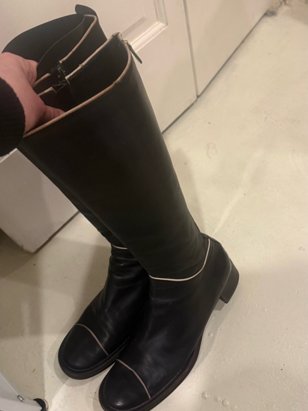 Y2K Prada Black Leather Knee High Riding Boots - Barney’s NY Exclusive  7.5 - Picture 7 of 12